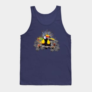 Polygonal art of toucan birds and Amazon rain forest plants. Tank Top